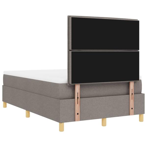 ARDEBO.de - LED Boxspringbett mit Matratze Taupe 120x200 cm Stoff