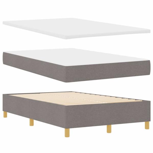 LED Boxspringbett mit Matratze Taupe 120x200 cm Stoff