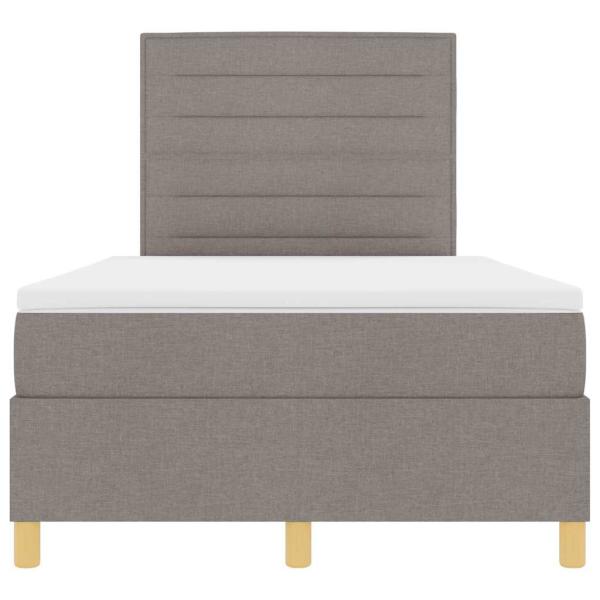 LED Boxspringbett mit Matratze Taupe 120x200 cm Stoff