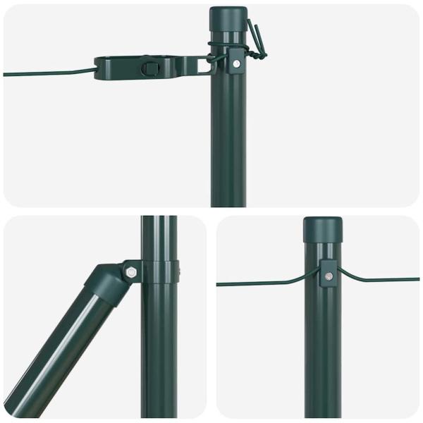 Zaunpfosten mit Bodenplatten 52 Stk. Ø32mm 70cm Stahl Verzinkt