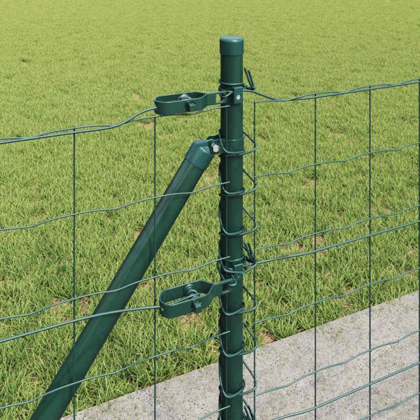 Euro-Zaun mit 13 Flanschpfosten 0.6x50 m verzinkter Stahl