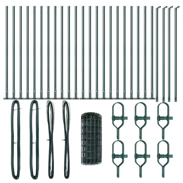 Euro Zaun mit 13 Flanschkonstruktionen 0.6x50 m verzinkter Stahl