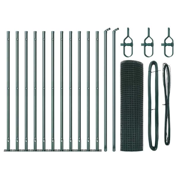 Zaunpfosten-Set Set aus 2 Grün Metall 25 x 0,5 m Langlebig