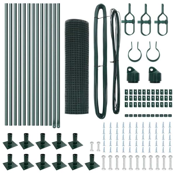 Zaunpfosten Set Grün Set aus 2 Stahl 25 x 0,5 m Langlebig