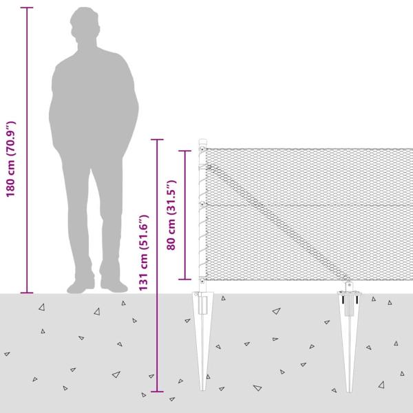 Sechseckzaun Grau 0.8x50 m Stahl