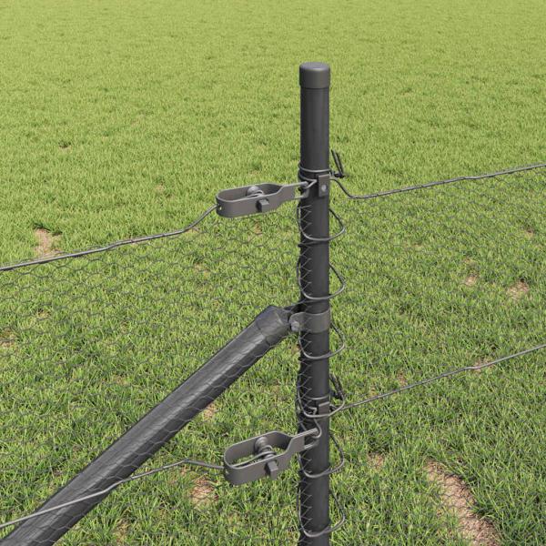 Sechseckzaun Grau 0.8x50 m Stahl