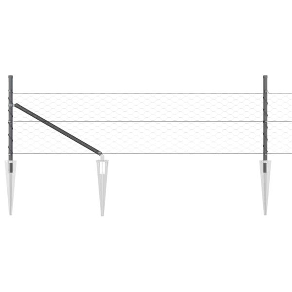 Sechseckzaun Grau 0.8x100 m Stahl