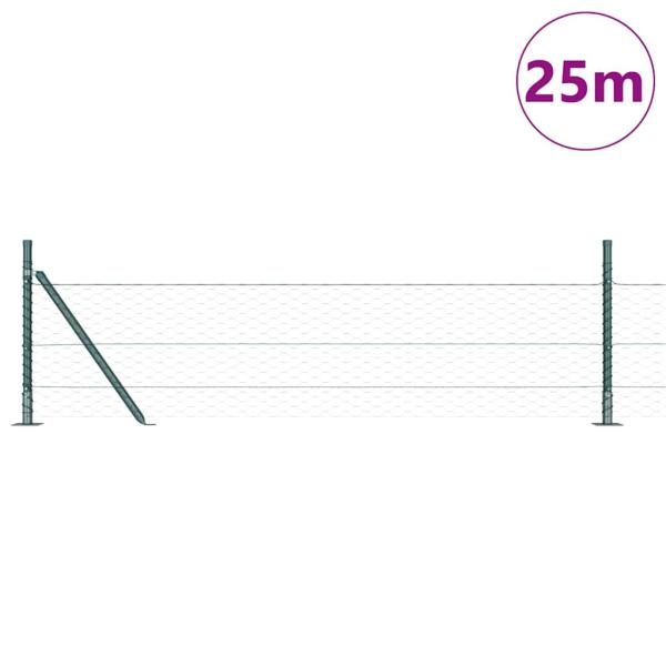 Zaunset Set aus 2 Waldgrün Metall 25 x 0,5 m Langlebig