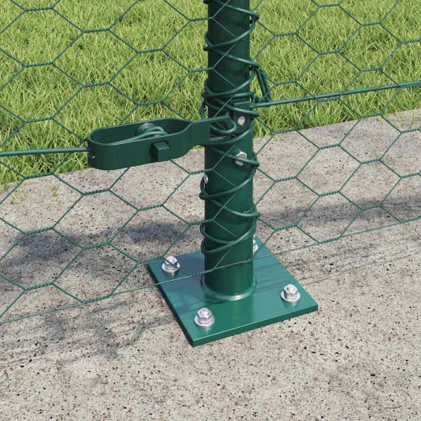 Zaunset Set aus 2 Waldgrün Metall 25 x 0,5 m Langlebig