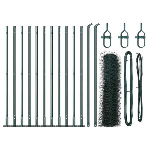 Zaunset Set aus 2 Waldgrün Metall 25 x 0,5 m Langlebig