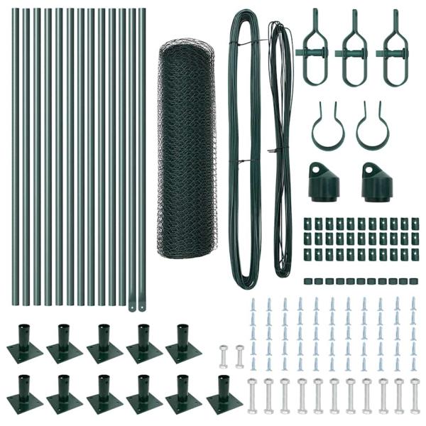 Hexagonzaun Grün 0.6x25 m Stahl