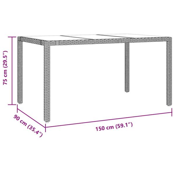 7-teiliges Gartentischset Beige Poly-Rattan