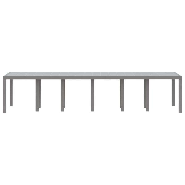 Gartentisch Hellgrau 350 x 100 x 74 cm Poly-Rattan