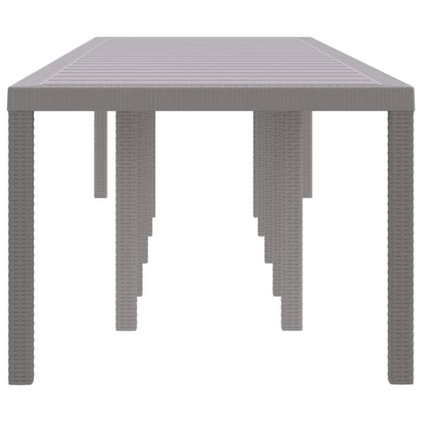 Gartentisch Hellgrau 350 x 100 x 74 cm Poly-Rattan