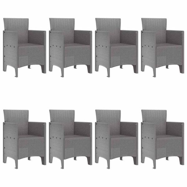 Garten-Essgruppe 9 pcs Hellgrau 8-Sitzer Polypropylen