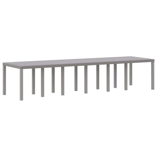 Garten-Esstischset 15 pcs Hellgrau Groß Rattan, Metall