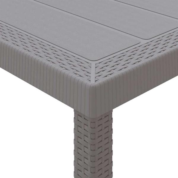 ARDEBO.de - Garten Esstisch Set 15 pcs Hellgrau Groß Poly Rattan, Stahl
