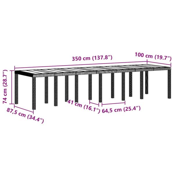 Garten-Esszimmer-Set 15 pcs Hellgrau 14-Sitzer
