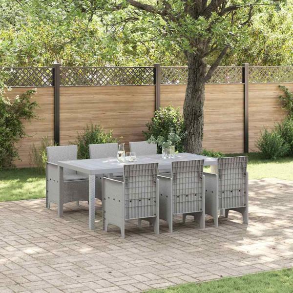 ARDEBO.de - Garten Essgruppe 7 pcs Hellgrau 200 x 100 x 73 cm Polypropylen