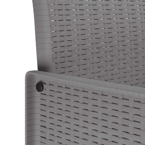 Garten Esszimmer Set 13 pcs Hellgrau Groß Poly Rattan & Stahl