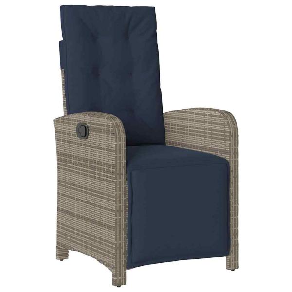 5-teiliges Garten-Esszimmer-Set aus grauem Poly-Rattan.