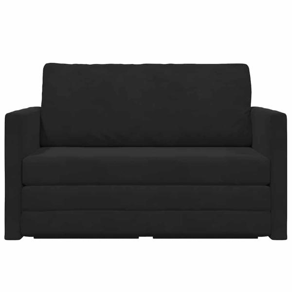 ARDEBO.de - Boden Sofa Bett 2-in-1 Schwarz 124x204x61 cm Velvet