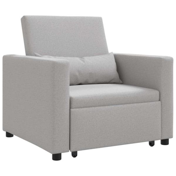 3-in-1 Einzelsofa-Bett wandelbar Wolkengrau Stoff