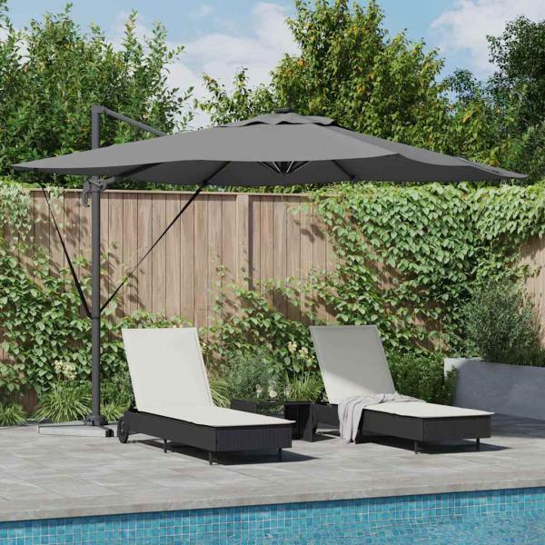 ARDEBO.de - Freischwingender Roma Parasol 286 x 285 x 270 cm Aluminium