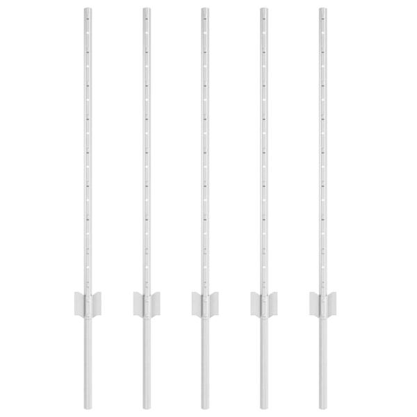 Eingebetteter Zaunpfosten 5 Stk. Silber 120 cm