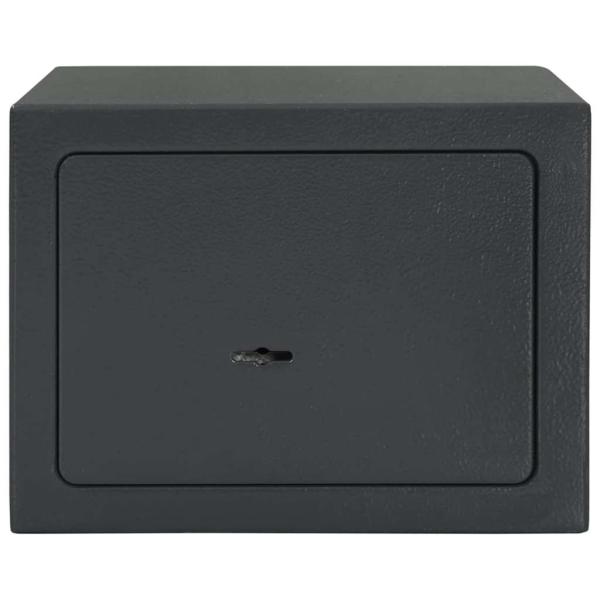 Safe Box mit Schlüsselverschluss Dunkelgrau 17x23x17 cm Stahl
