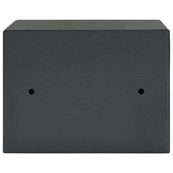 Safe Box mit Schlüsselverschluss Dunkelgrau 17x23x17 cm Stahl