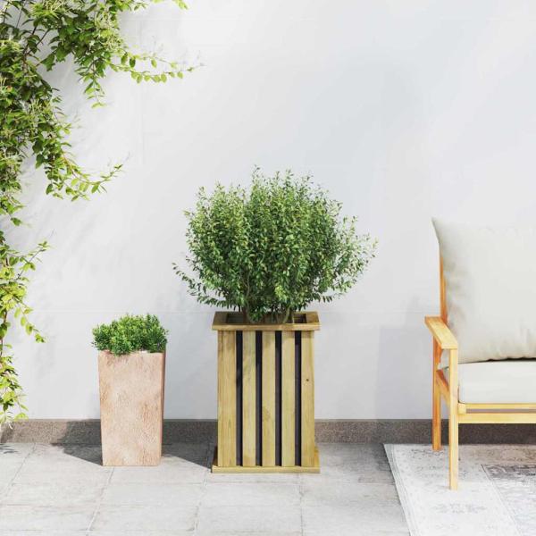 Gartenpflanzer mit Folie 33x33x45 cm imprägniertes Kiefernholz