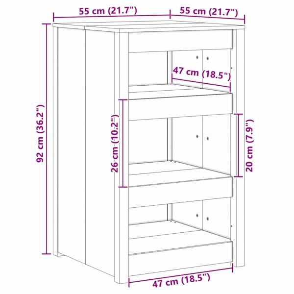 Outdoor-Küchenschrank 55x55x92 cm Massives Douglasie