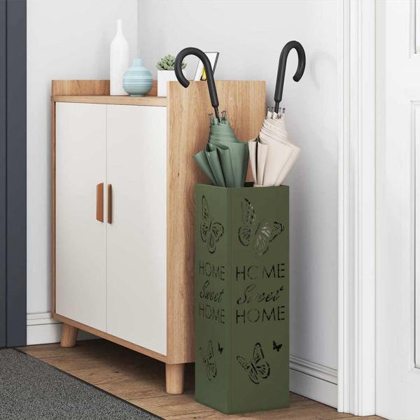 Regenschirmständer Olivgrün Metall Mittel Dekorative Intarsien