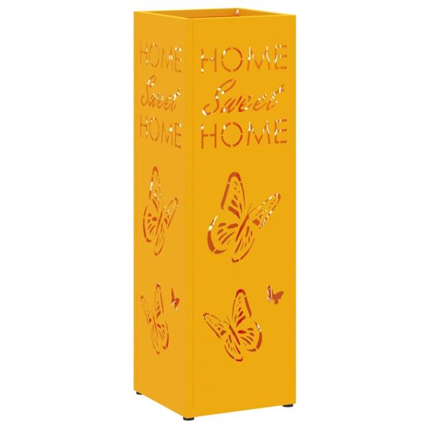 Regenschirmständer Senfgelb Metall Standard Stauraum Rechteckig