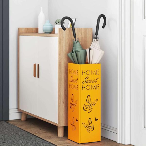 Regenschirmständer Senfgelb Metall Standard Stauraum Rechteckig