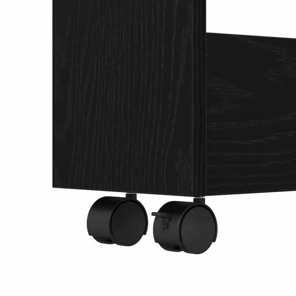 schmaler Badezimmer-Schrank mit Rollen schwarze Eiche