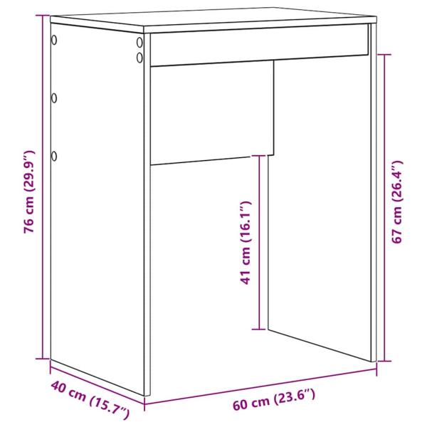 Rustikaler Schreibtisch Altholz Holzwerkstoff 60 x 40 x 76 cm