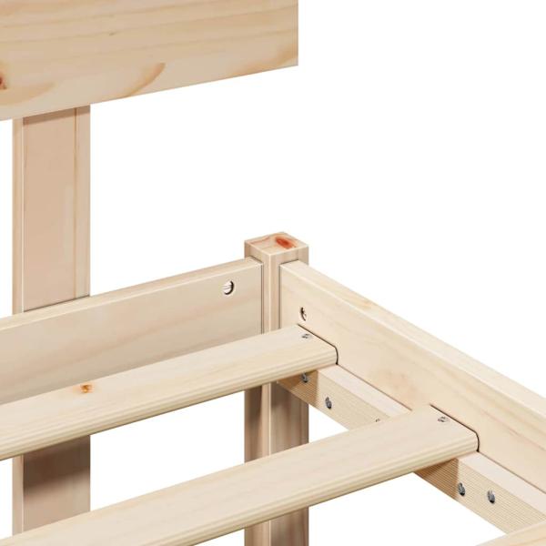 Bettrahmen mit Kopfteil 140x200 cm Massivholz Kiefer