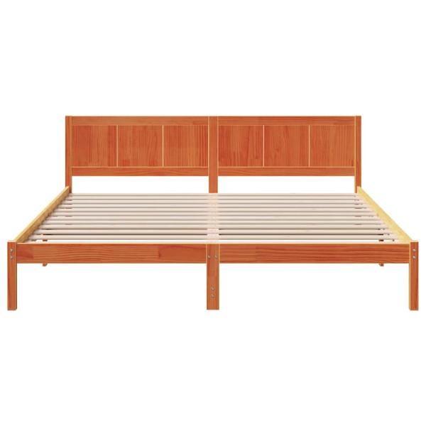 ARDEBO.de - Wachsbrown Bettgestell Wachsbrown Massivholz 200 x 200 cm