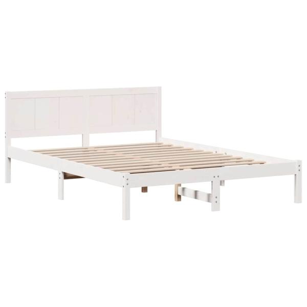 Weißes Holz-Bettgestell Weiß Holz 160 x 200 cm Langlebig