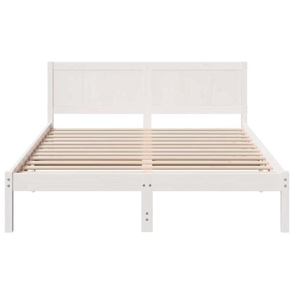 Weißes Holz-Bettgestell Weiß Holz 160 x 200 cm Langlebig