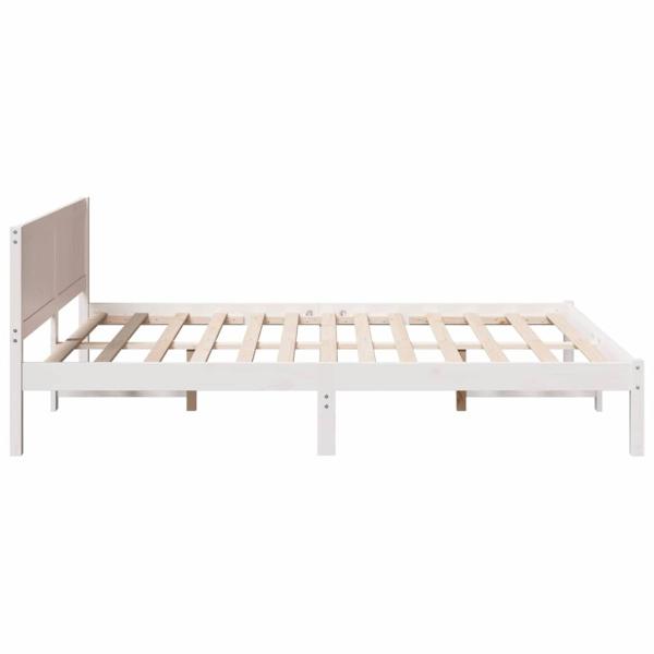 Weißes Holz-Bettgestell Weiß Holz 160 x 200 cm Langlebig