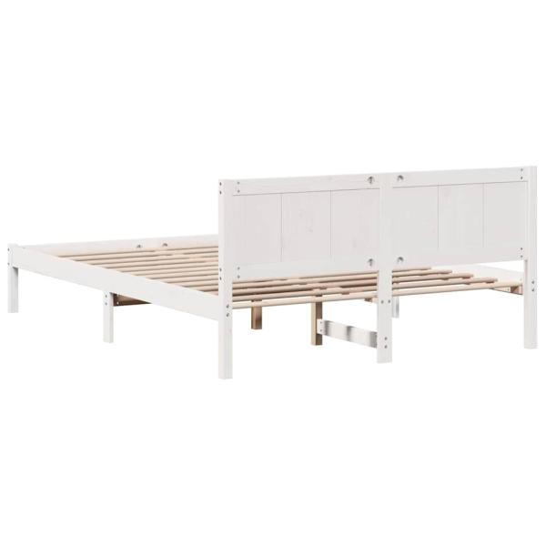 Weißes Holz-Bettgestell Weiß Holz 160 x 200 cm Langlebig