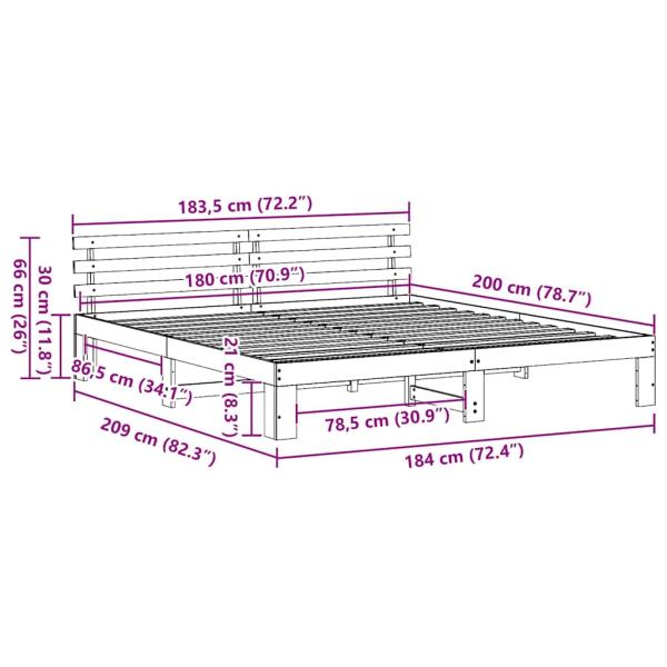 Kiefernbettgestell Weiß Massivholz King Langlebig