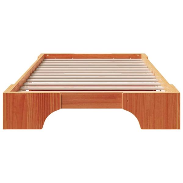 Bettgestell Wachsbrown 100x200 cm aus massivem Kiefernholz