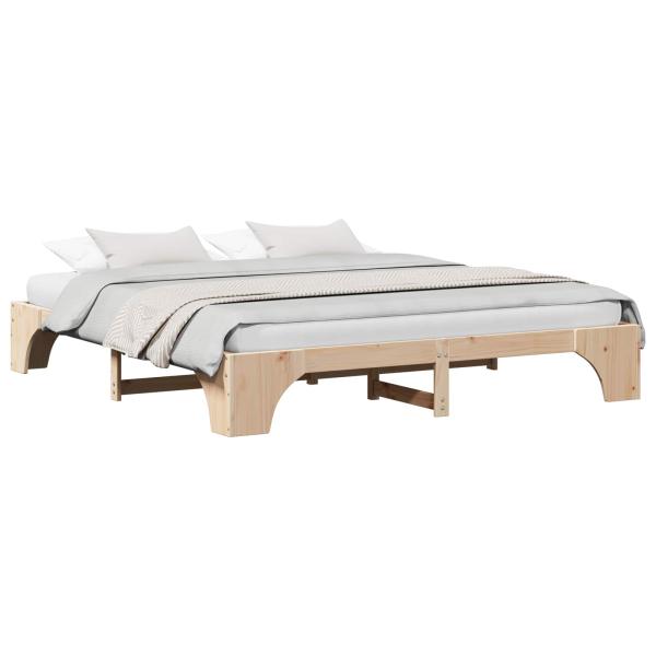 ARDEBO.de - Bettgestell 200x200 cm aus massivem Kiefernholz