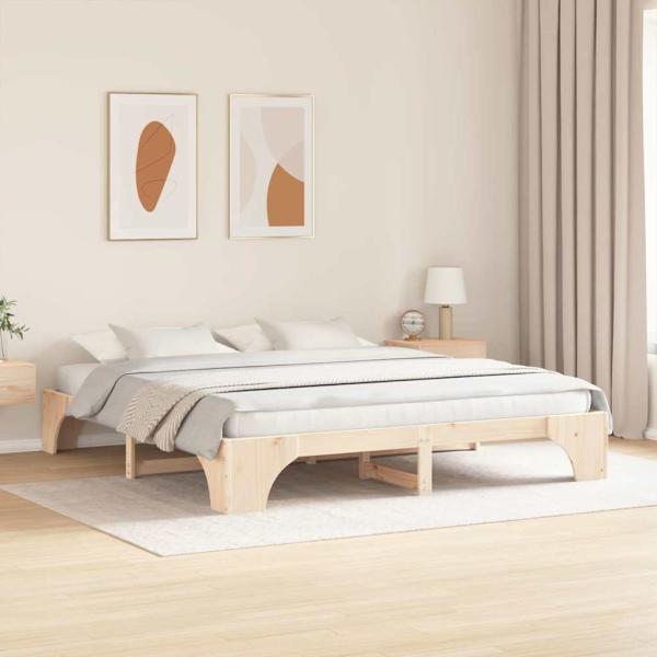 Bettgestell 200x200 cm aus massivem Kiefernholz