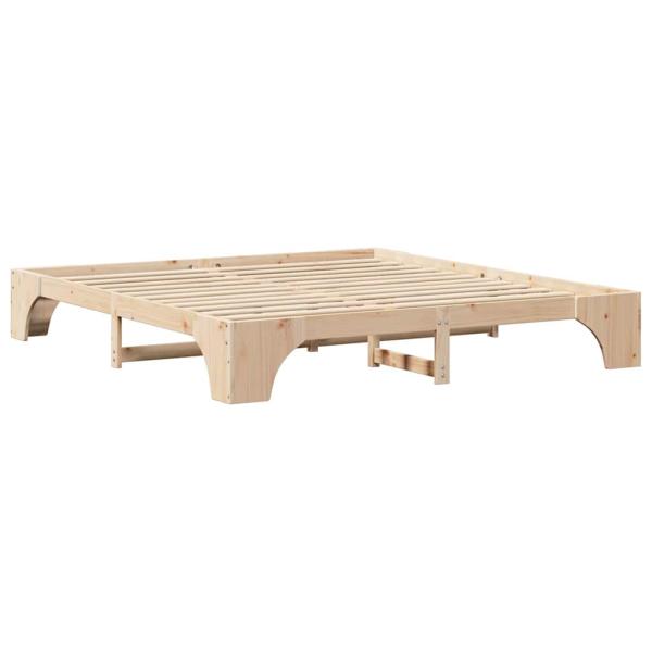 Bettrahmen Natur 200 x 200 cm Massives Kiefernholz