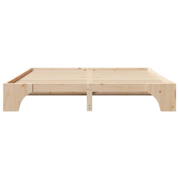 Bettrahmen Natur 200 x 200 cm Massives Kiefernholz